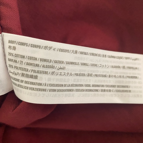 Abercrombie & Fitch Corduroy Button Front Holiday Boho Overall Mini Dress Red L - Picture 10 of 10